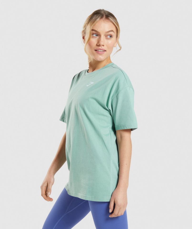 Women's Gymshark Training Oversized T-Shirts Light Green | CA 8065N3